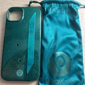 Loopy Case Sparkling Teal/emerald iPhone 15 plus case
